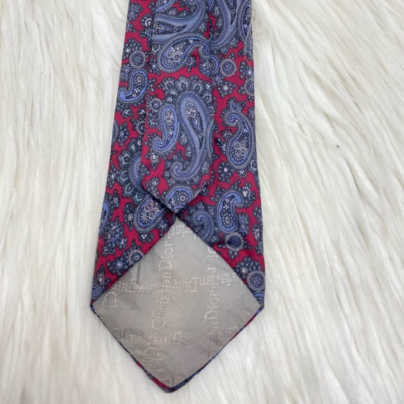 Christian Dior Silk Neck Tie Paisley red - Picture 7 of 7